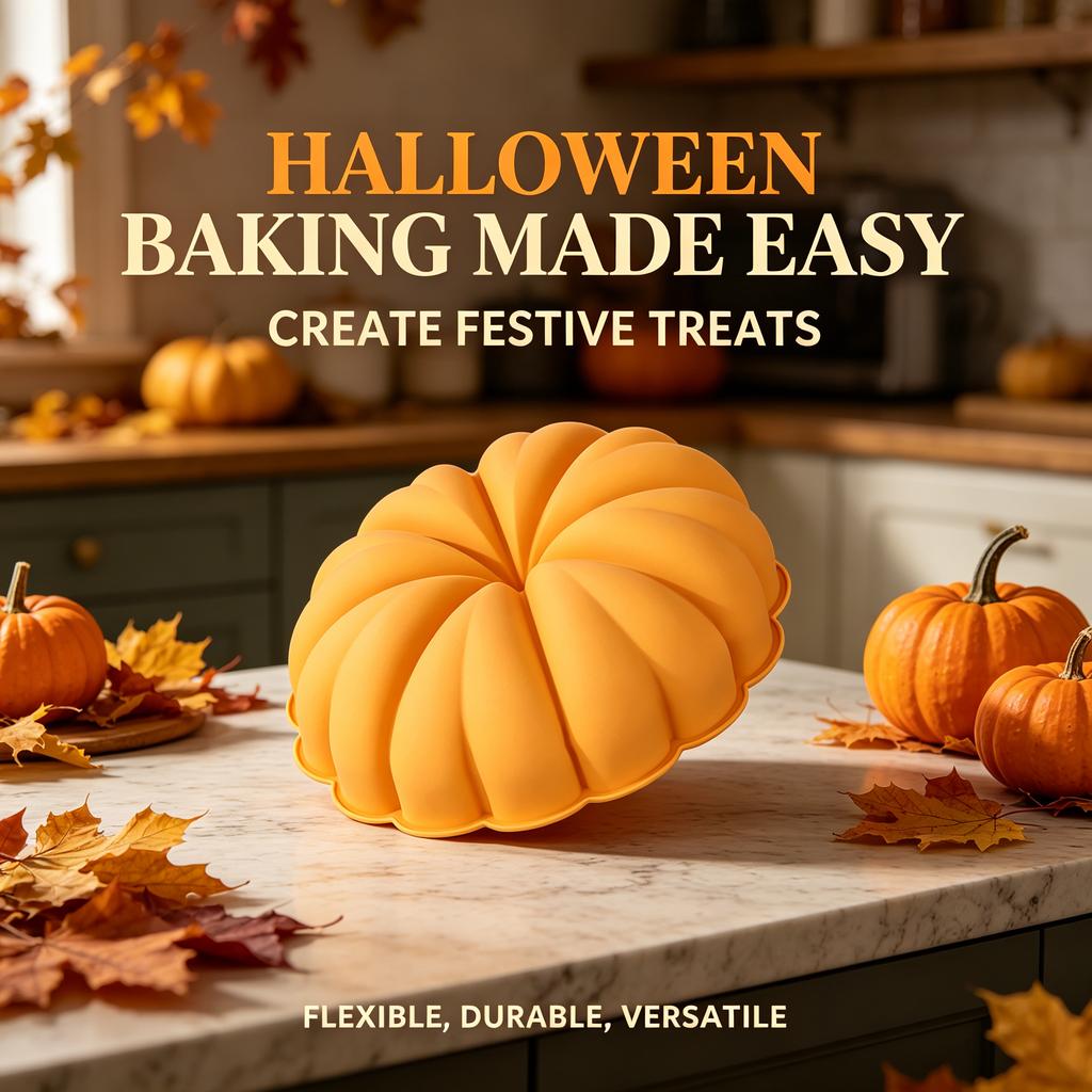 Molde de silicona para pasteles de Halloween, 6 cavidades, diseño de calabaza, para hornear DIY