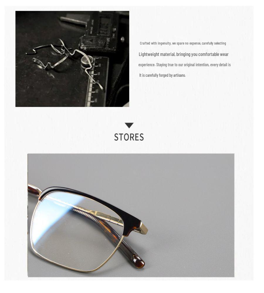 Ultra-Light Frameless Pure Titanium Eyebrow Glasses - Large Frame, Durable & Comfortable