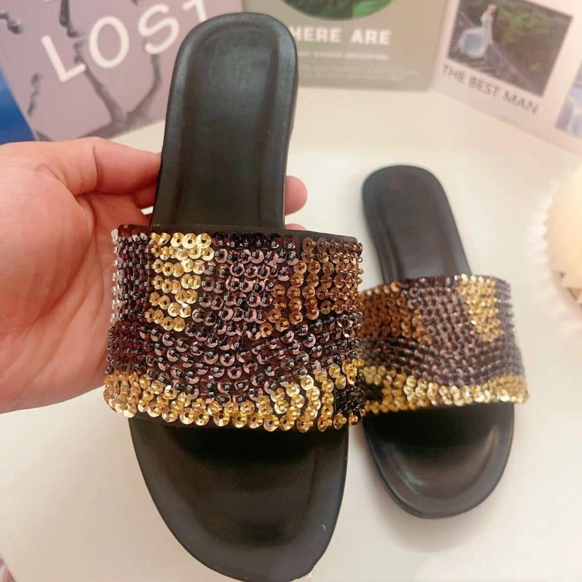 

Модные блестящие шлепанцы со стразами для женщин, с квадратным носком, плоские, с кристаллами, модные мюли для вечеринок, летние пляжные шлепанцы, женская обувь 35 чёрный