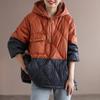 Damen Oversized Jacke Tide Ins Damen Herbst Winter Jacke Kontrastfarbe Locker Kapuzenpullover Jacke