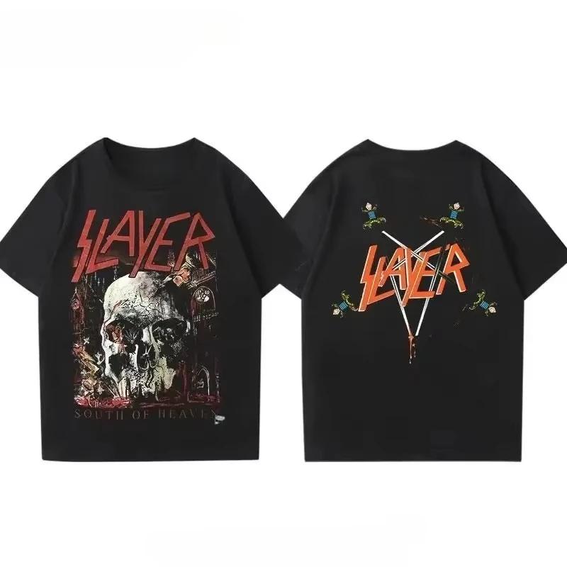Slayer Band Street Inspired Hip Hop Rock Metal Rap Streetkultur 2026 T-Shirt Locker Lässig T Unisex Sommer Oberteile Tee