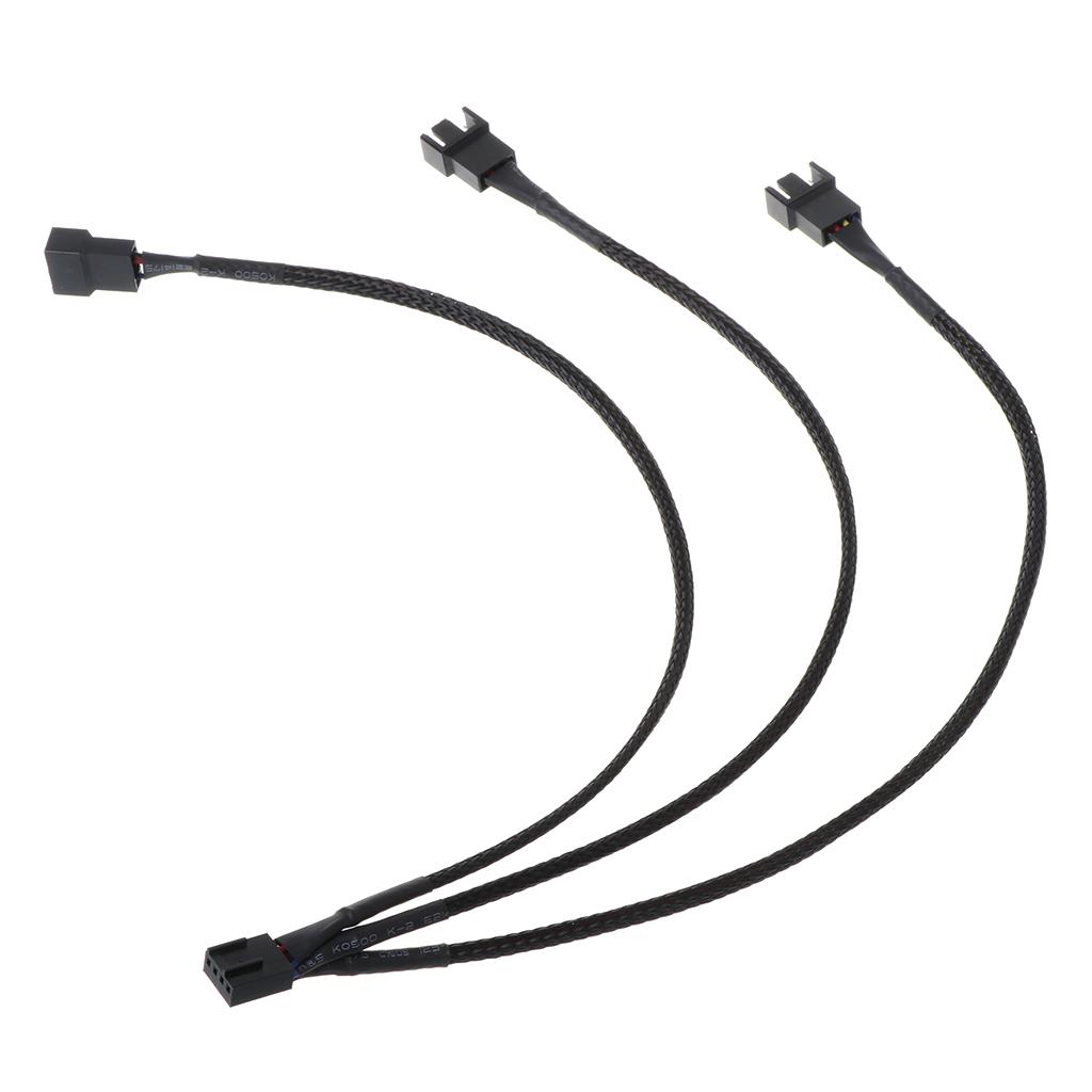 New Arrival Fan 4pin to 3 x 4pin/3pin PWM Extender Cable 4pin to 3 Ways Y Splitter Cable