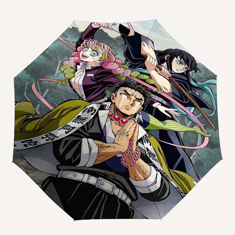 1pc Jujutsu Kaisen Characters Outdoor Umbrella - Automatic Opening/Closing, Portable 3-Fold Design, 8-Bone Iron Frame - Perfect Gift for Fans, Travele