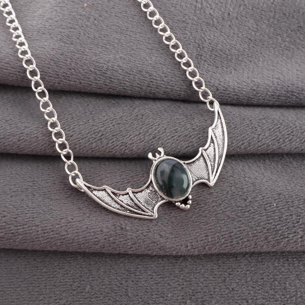 Moss Agate Gemstone Jewelry, 925 Solid Sterling Silver Pendant, Handmade Gorgeous Silver Pendant For Wedding Gift