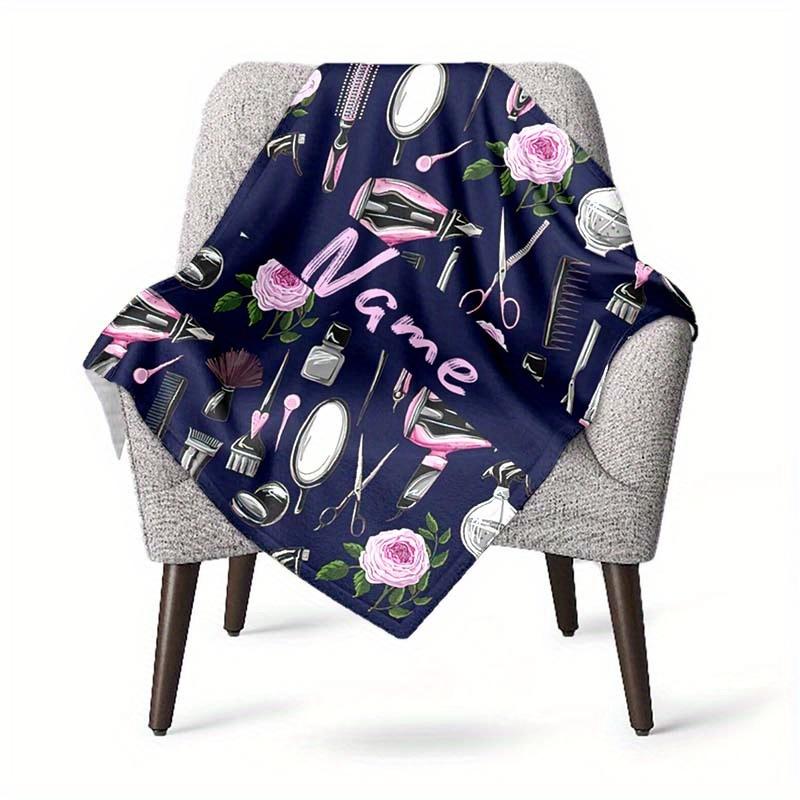 Hairdressing Tools Customize Your Name Blanket Used For Chair Office Sofa Bed Camping Soft And Warm Giving Friends And Relatives Birthday Graduation