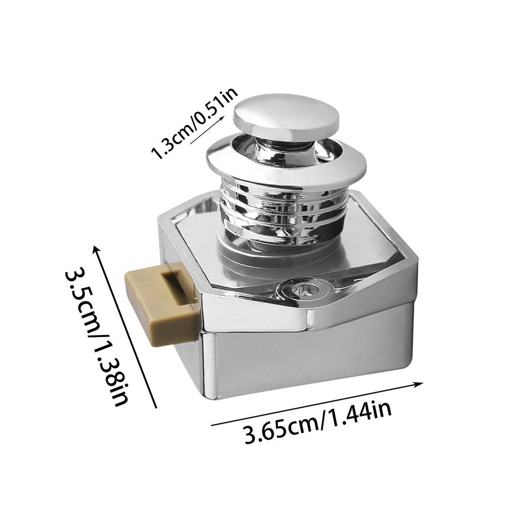 Push Button Lock RV Cabinet Door Latch Keyless Cupboard Locks RV Push Catches Knob Furniture Hardware for Caravan Home Yachts