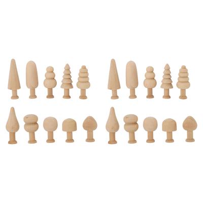 2 Set Unfinished Wooden Trees To Paint Mini Blank Peg Xmas Tree Home Holiday Toy Pendant Wood