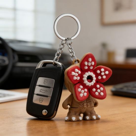 Keychain Pendant Cartoon Flower Design Plastic Key Chain for Lover Mother Sister Wife Girlfriend Birthday Christmas Charm
