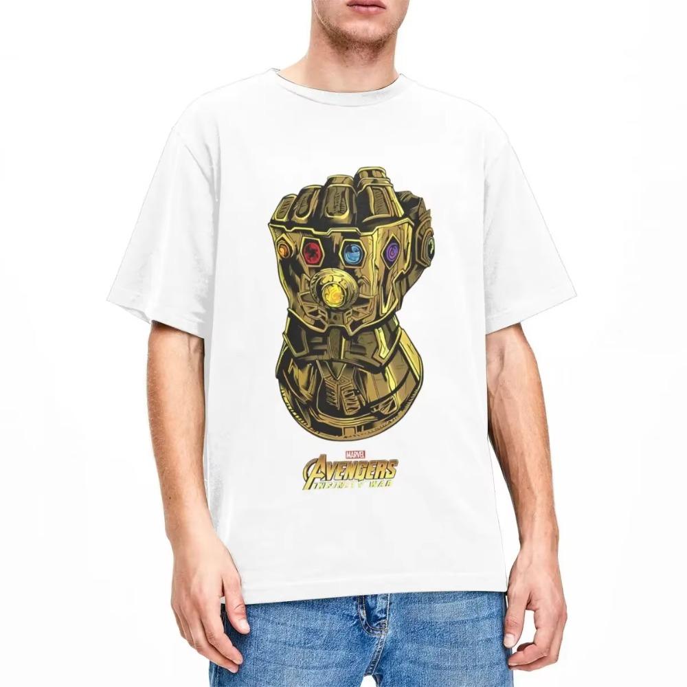 Men T Shirts Thanos Gauntlet Couple Y2k Funny Cotton T Shirts Beach O Neck Tops Shirt Pattern Plus Size Clothing