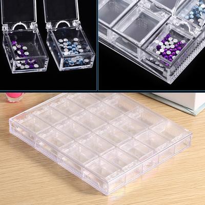 20 Grids Nail Art Decorations Storage Box Transparent Acrylic Nail Decoration Box  Nail Salons