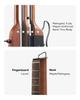 Donner PRO Travel Portable Headless Smart Guitar with Multiple Effect Ergonomic Quiet Detachable Natural Finish HUSH-I Guitar, Guitar, Earphones,