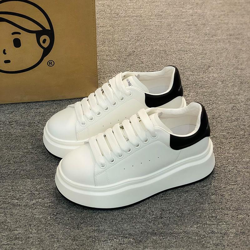 Little white shoes women's autumn versatile thick-soled small height-increasing shoes sports and leisure muffin board shoes