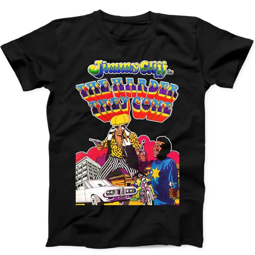 The Harder They Come Poster Jimmy Cliff Film Reggae Gift Tee Black T Shirt Unisex T-Shirt M