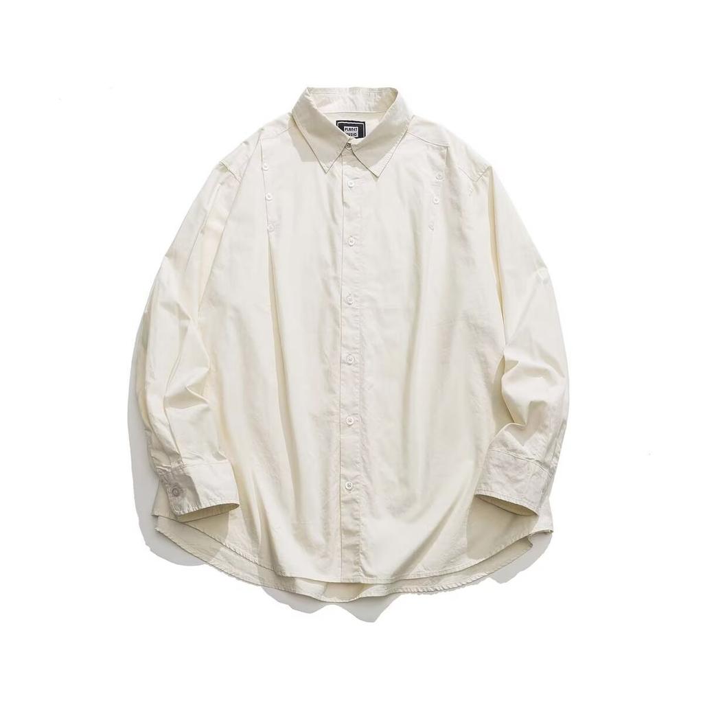 2024 Letter Long Sleeve Shirt Japanese Hong Kong Style Ins Loose Shirt Boys Summer Trendy Versatile Casual Coat