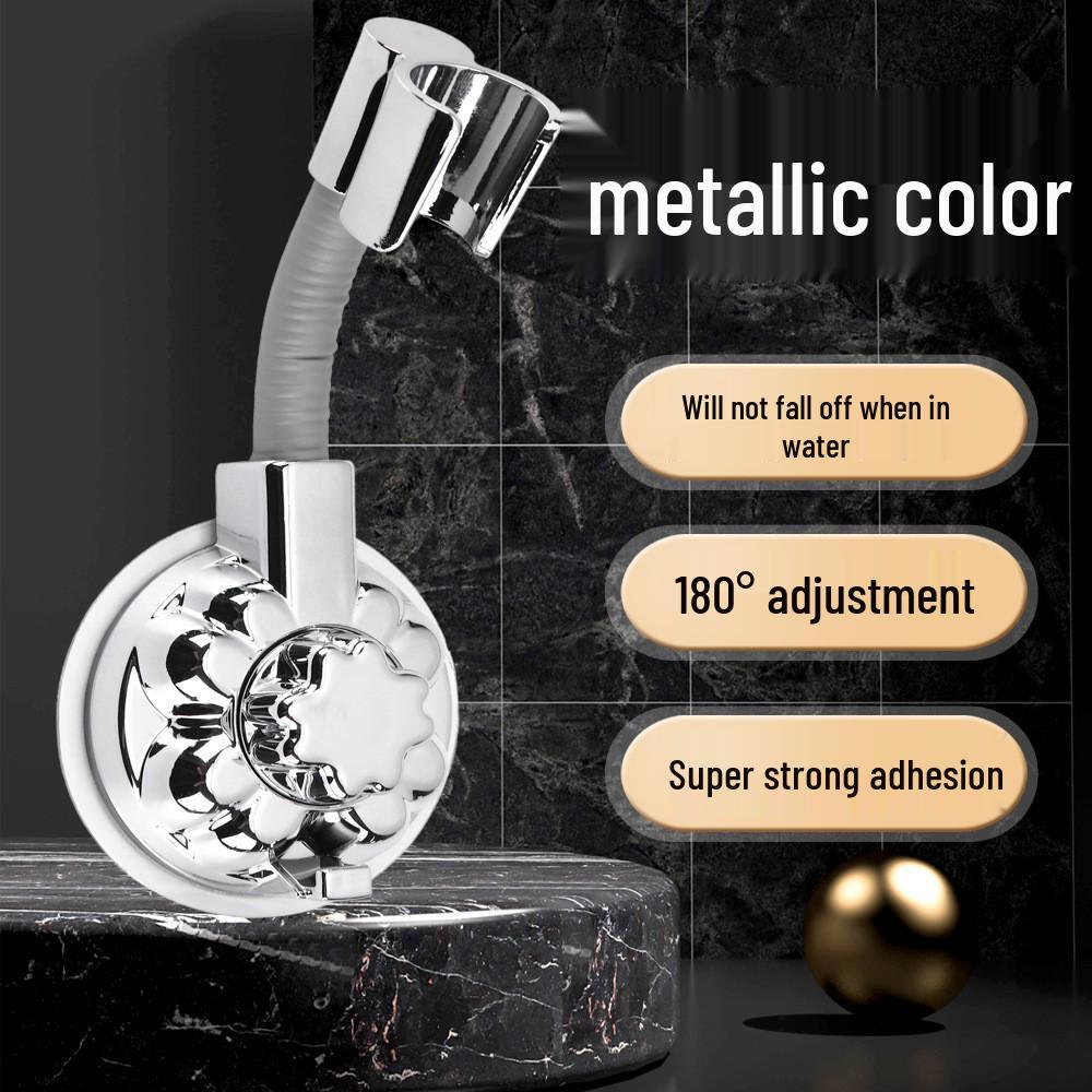 Universal No-Drill Shower Bracket: Handheld Spray Hose Rack with Fixed Exposed Mount