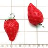 Set of 20 Red Resin 3D Fruit Charms: Strawberries and Apples for DIY Jewelry.