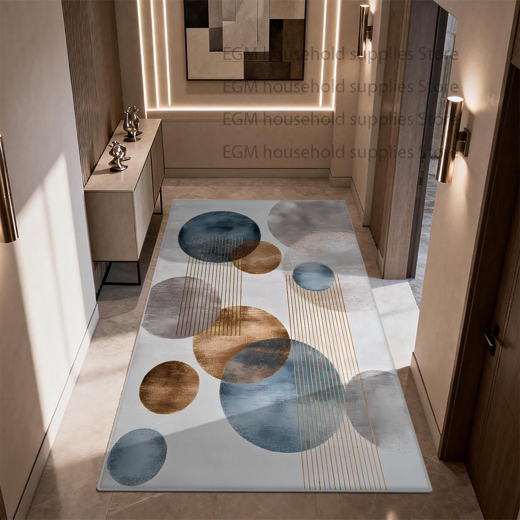 Modern Geometric Rug Light Luxury Living Room Decor Washable Non-slip Carpet Customizable Study Bedroom Entrance Door Mat Lounge
