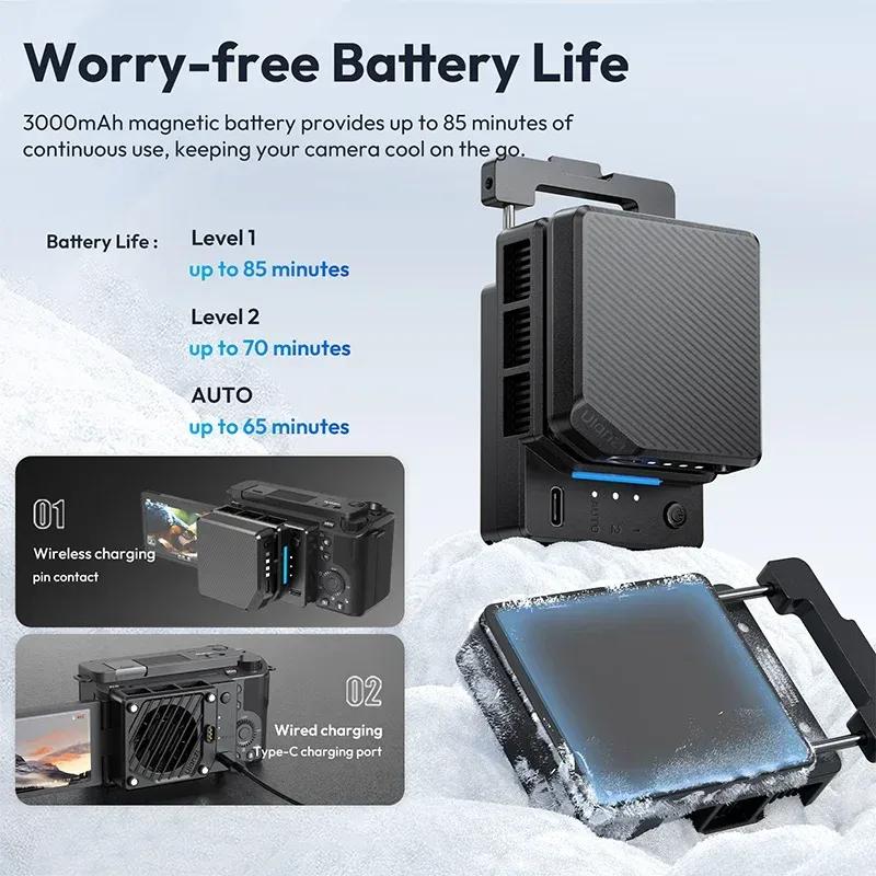 Ulanzi CU01 Thermostatic Semiconductor Camera Cooler Camera Cooling Fan Radiator 4K Recording Kit Heat Sink for Sony Canon Nikon