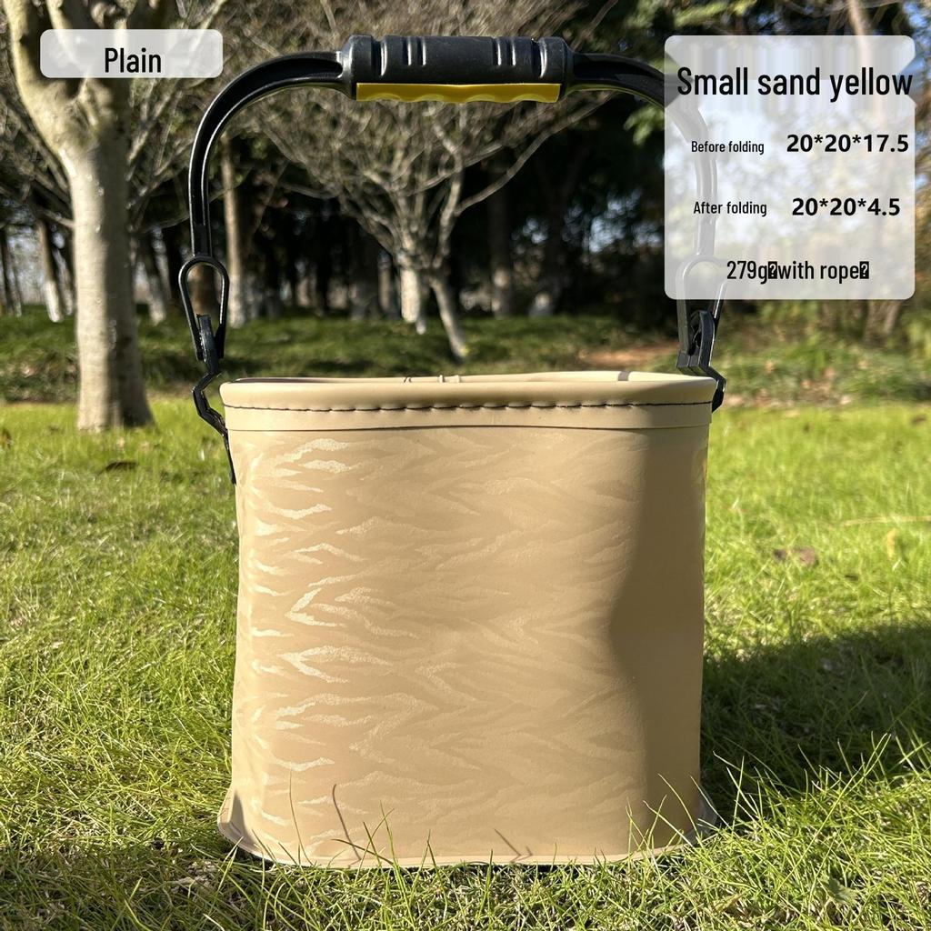Folding Fishing Gear Bucket - Durable, Thickened, Outdoor Live Fish Container