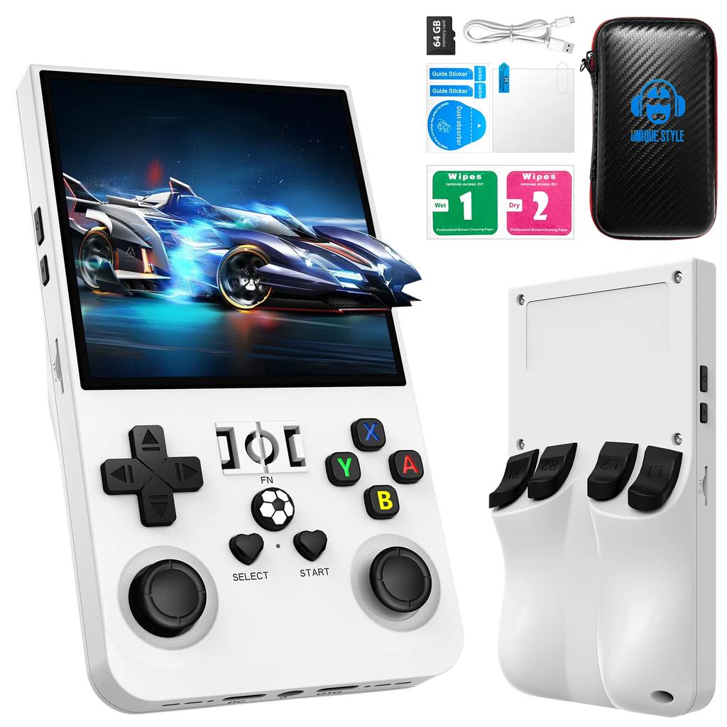 Open Source R36MAX Retro Handheld Video Game Console RK3326 Chip 64/128G Portable Pocket Game Player 4 HD Screen Game Console