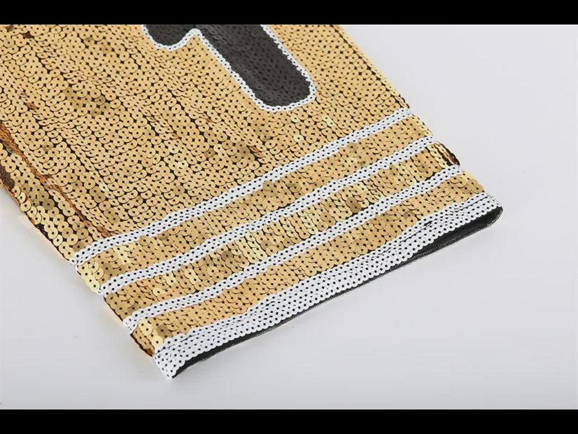 2024 Summer Women's Sequined Solid Color Round Neck Loose Short-Sleeve T-Shirt