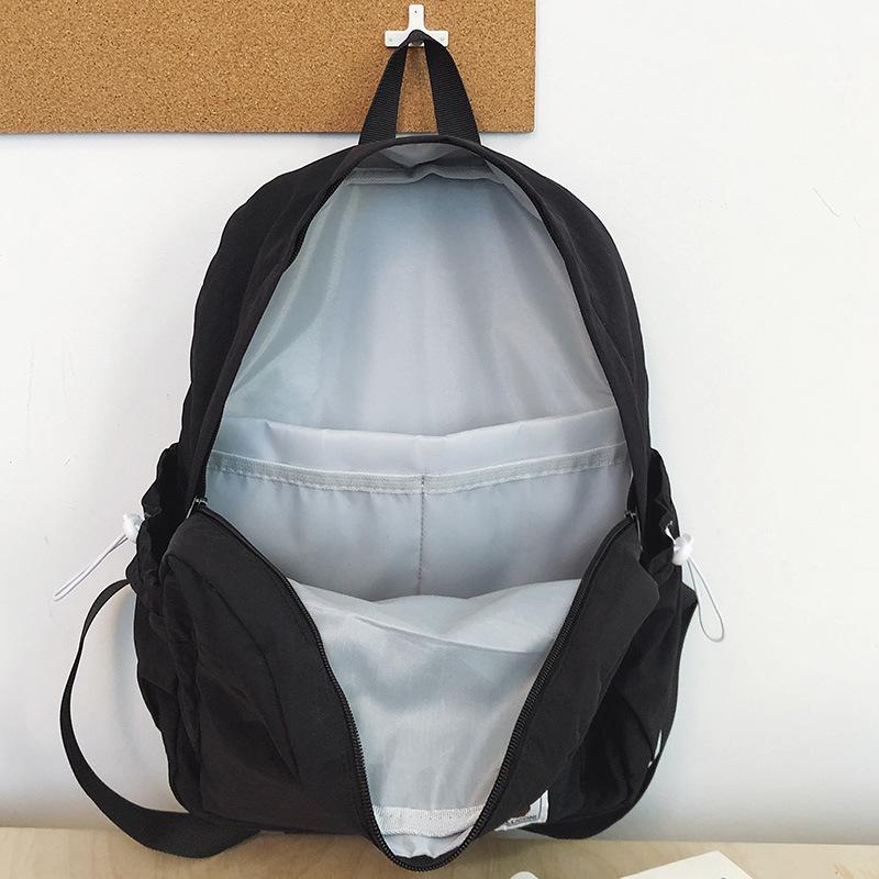 New Trend Lightweight Contrasting Color Backpack Simple Middle School College Student Commuting Schoolbag Large Capacity Travel Outdoor Backpack