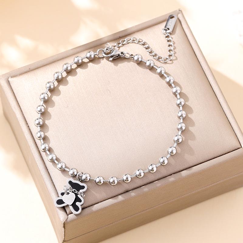 Luxe Titanium Staal Vierbladig Klaver Armband in Koreaanse Stijl met Ingelegde Diamanten voor Vrouwen - Kleurvast