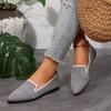 New Women's Pointed Toe Flat Shoes Solid Color Knitted Slip on Shoes Casual Breathable Ballet Flats Women Flat Shoes Loafers