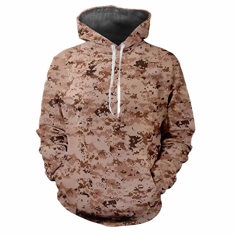 Jungle Camouflage Printed Hoodie Men Spring Autumn Street Sweatshirt Loose Casual Outdoor Sports Top Long Sleeve Hoodies