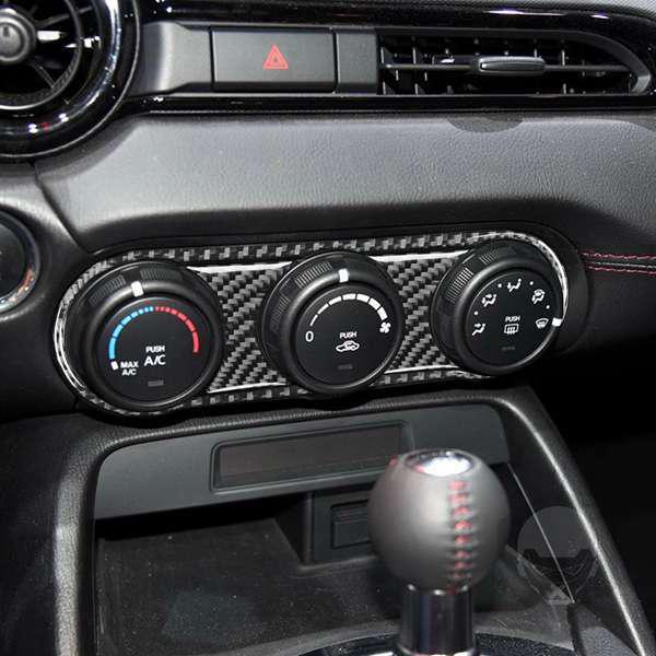 Carbon Fiber A/C Knob Frame Sticker for Mazda MX-5 Miata ND (2015-2021).