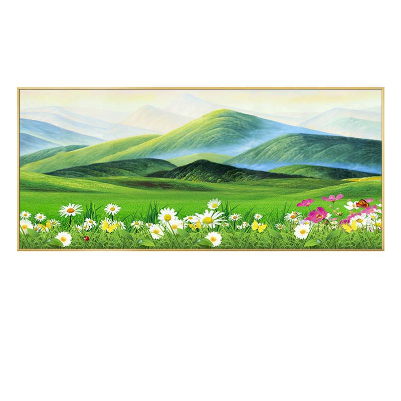 Decorative Painting of Landscape Banner with Backing To Attract Wealth Canvas Painting Green Mountain Posters for Living Room