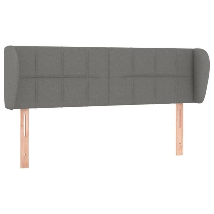 VidaXL Tête de lit avec oreilles Gris foncé 147x23x78-88 cm Tissu3117143