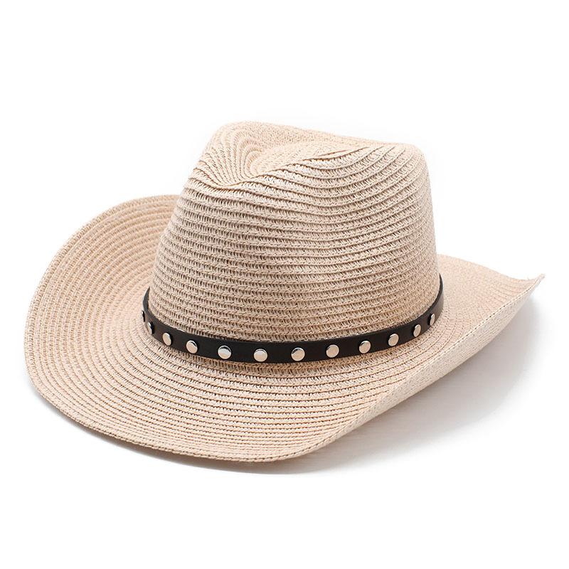 Cowboy Hat Men'S Summer Sun Hat Sun Hat Uv Protection Straw Hat Summer Beach Hat