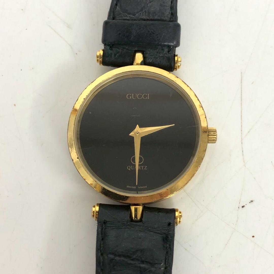 Used GUCCI Gucci watch quartz vintage black black gold gold