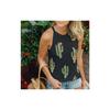 Stylish And Comfortable Women's Cactus Printed Round Neck Tank Sleeveless T-shirt For Summer