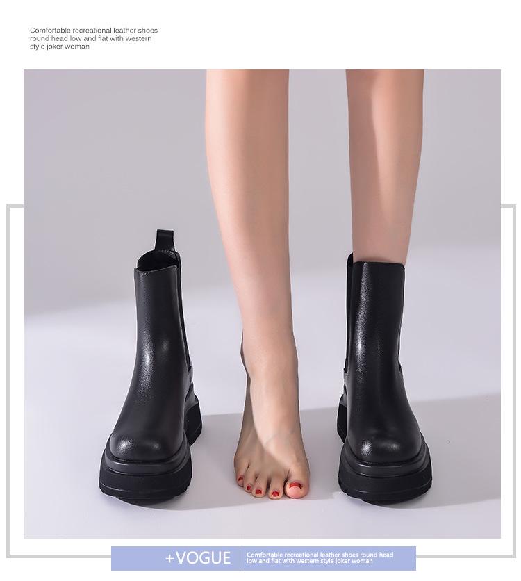 2025 Women's Black Chelsea Martin Boots: Chunky Heel, Round Toe, Platform Design