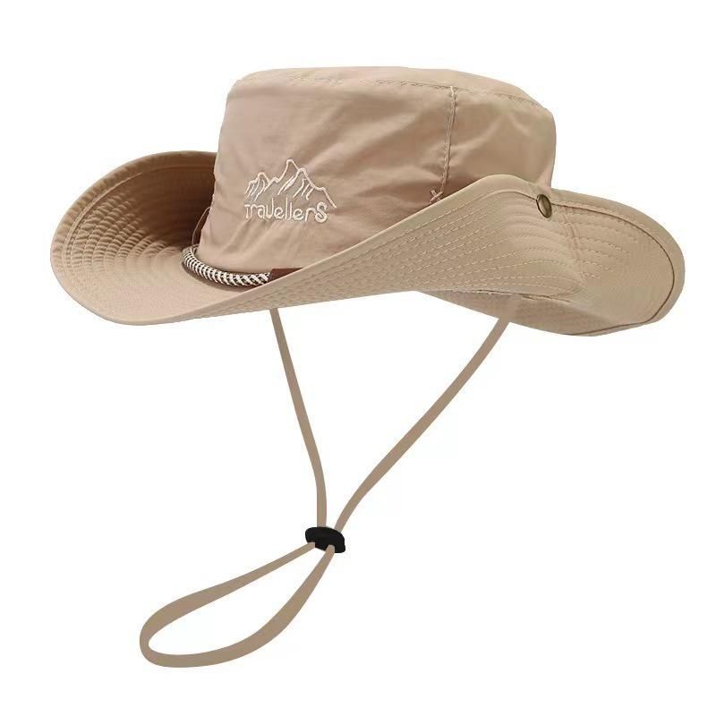 

Outdoor Breathable Summer Cowboy Hat Female Fisherman Hat Men s Mountaineering Sun Protective Hat Fishing Hat Sunshade Western Camping Khaki 58-60cm