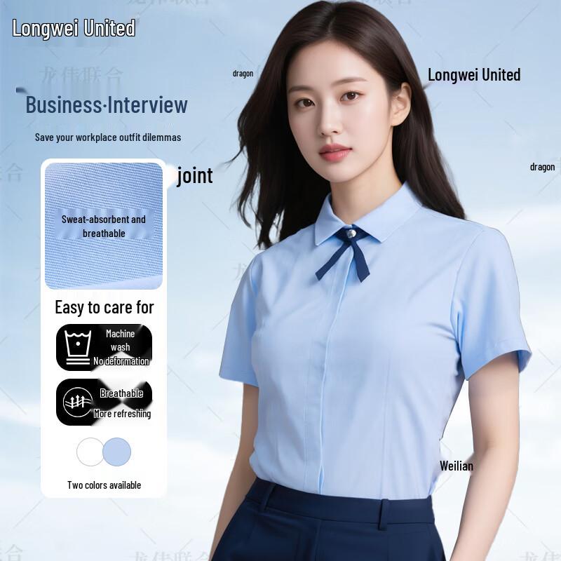Women's Short Sleeve Professional Commuter Blouse