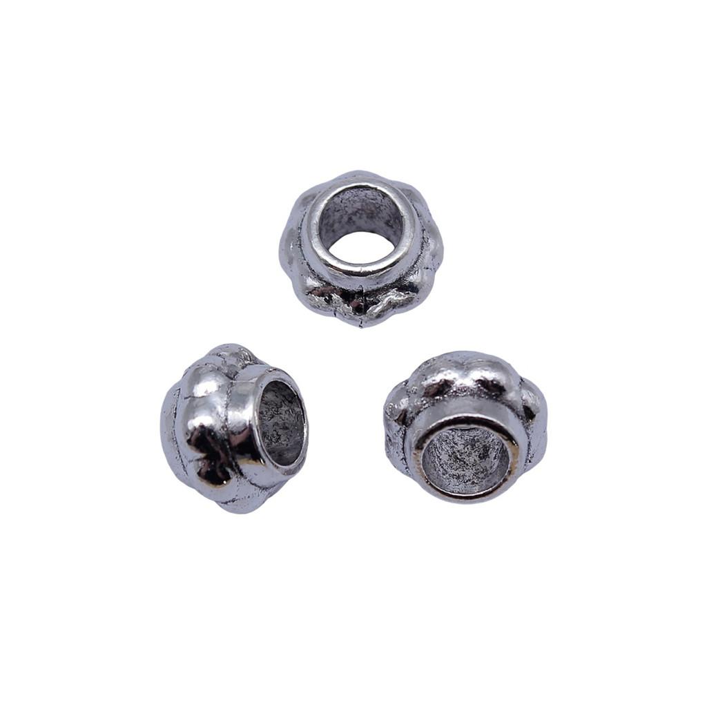 Vintage Floral Pattern Cylinder Beads Antique Style Large Hole Spacers For DIY