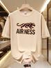 Sporty Fashion Letter Print TShirts Soft Breathable Polyester Crewneck Tees with Minimalist Graphic Print Casual Comfort Wear