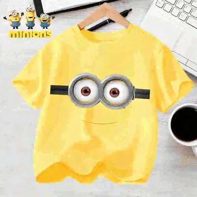 The BabySnatcher Minions Printed 100 Cotton Tshirt for Children  Summer Boys and Girls Casual ShortSleeved Top