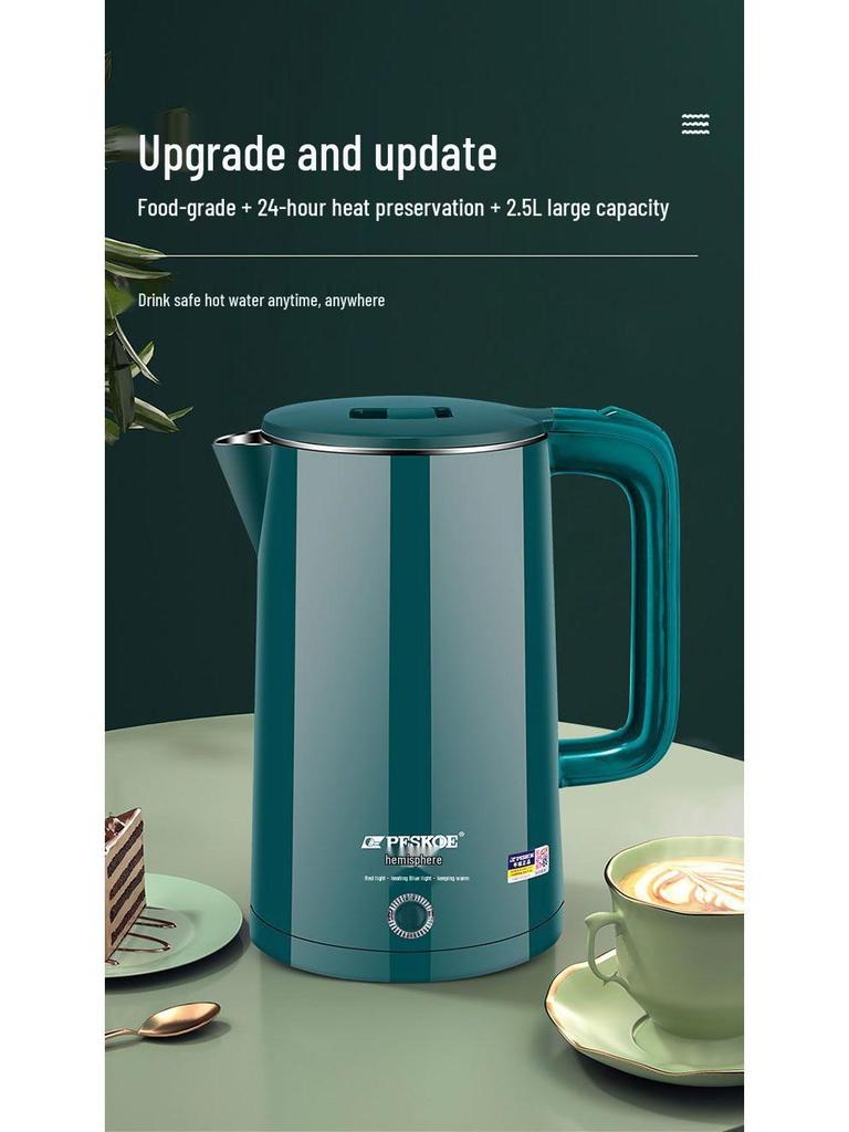 Durable Stainless Steel Electric Kettle - Large Capacity, Insulated, Thermostatic, New Model for Home Use