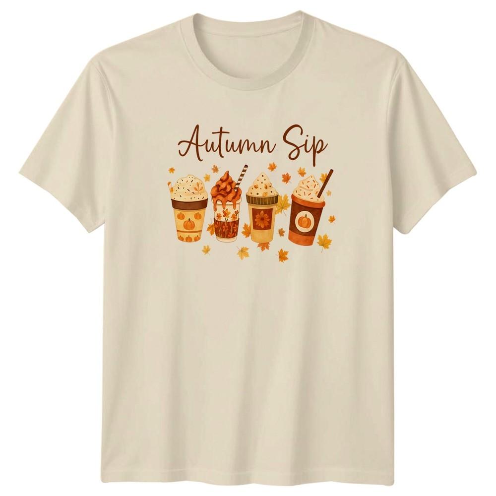 Autumn Sip Unisexs TShirt Pumpkin Spice Latte Fall Drinks