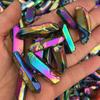 Rainbow Electroplate Colorful Titanium Aura Lemurian Seed Quartz Crystal Decor