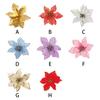 Pack of 10 Christmas Glitter Flowers Artificial Simulation Decoration Large Flower Heads Household Farmhouse Ornament