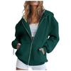 Damen gefütterter Reißverschluss Hoodie Farbe Lockerer Schnitt Lässiges Oberteil