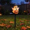 Creative Seasonal Lawn Ornaments Solar Ghost Pumpkin Stake Light, LED Auto Light Sensor Outdoor Garden Lamp, Waterproof Resin Landscape Lamp