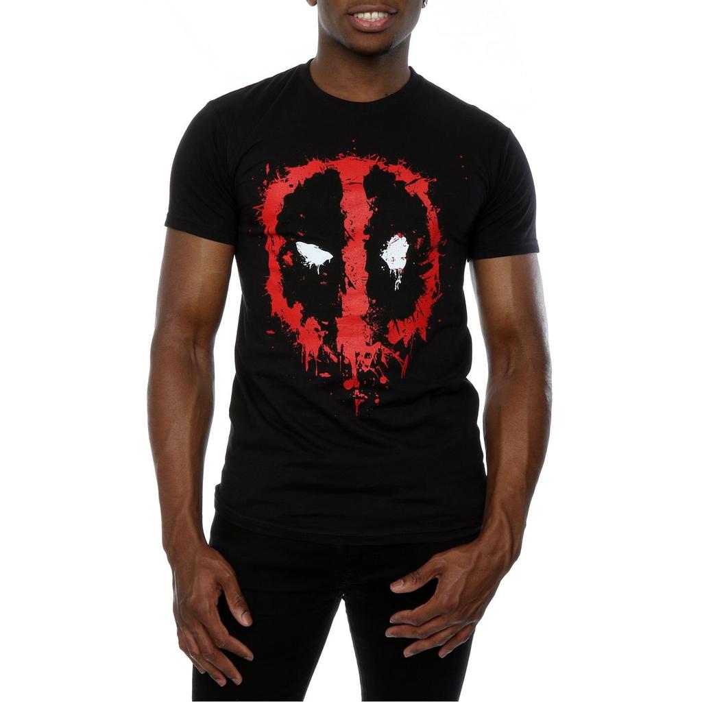 Deadpool Mens Splat Face Cotton T-Shirt
