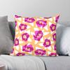Hot Pink Peony Floral Pillowcase Polyester Linen Velvet Printed Zip Decor Throw Pillow Case Room Cushion Cover