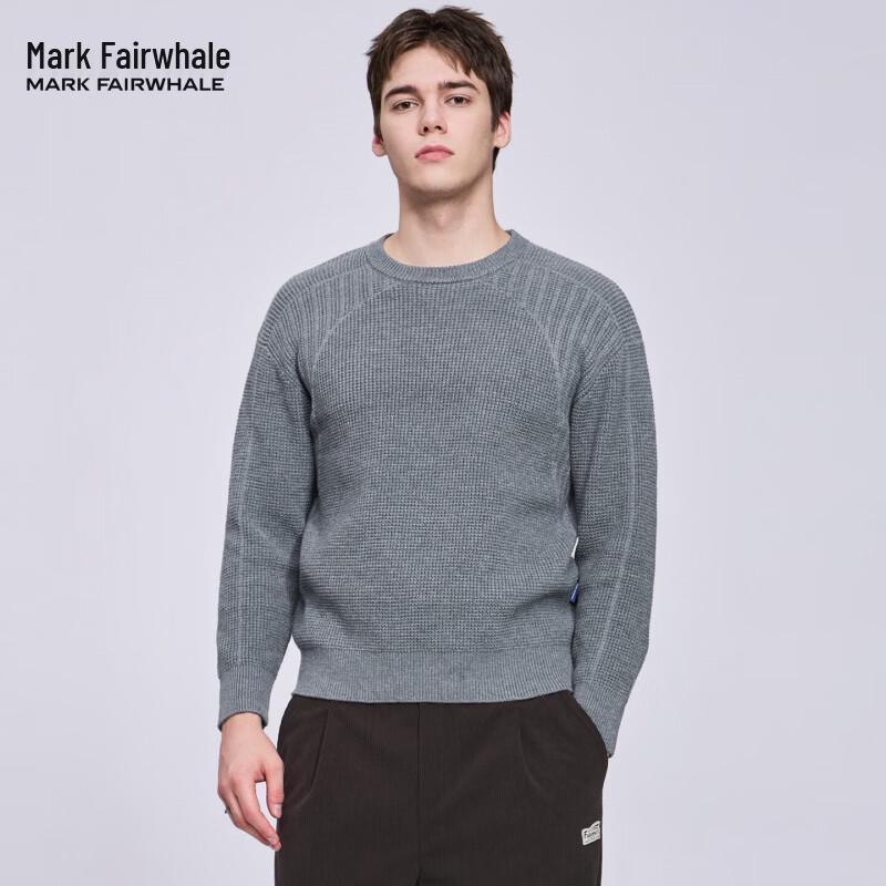 Mark Fairwhale Men's Textured Crew Neck Knit Sweater